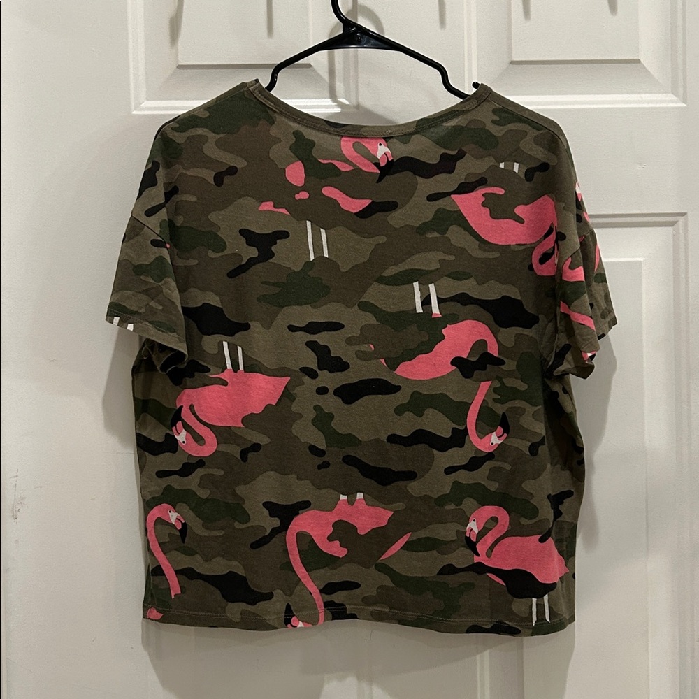Zara Camo Flamingo T-Shirt - Picture 4 of 4